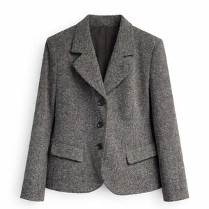 Vintage Bridgetown Collection Marbled Gray Blazer – Size 14 Structured Classic